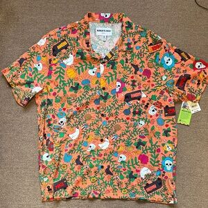 Bold Orange Floral Shirt by Rober to Lugo